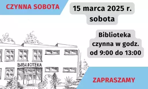 Zdjęcie do BIBLIOTEKA OTWARTA W SOBOTĘ ❗️
