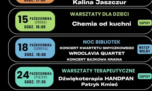 Zdjęcie do PAŹDZIERNIKOWE WYDARZENIA KULTURALNE &ndash; ZAPRASZAMY DO BIBLIOTEKI&nbsp;